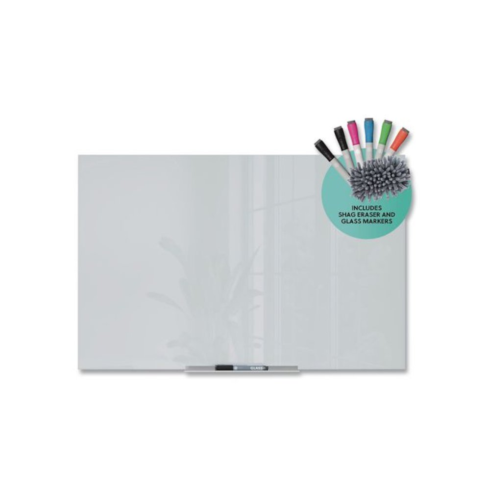 Floating Glass Dry Erase Board, 36" x 24" (Actual Size: 35" x 23"), White Surface. Picture 2