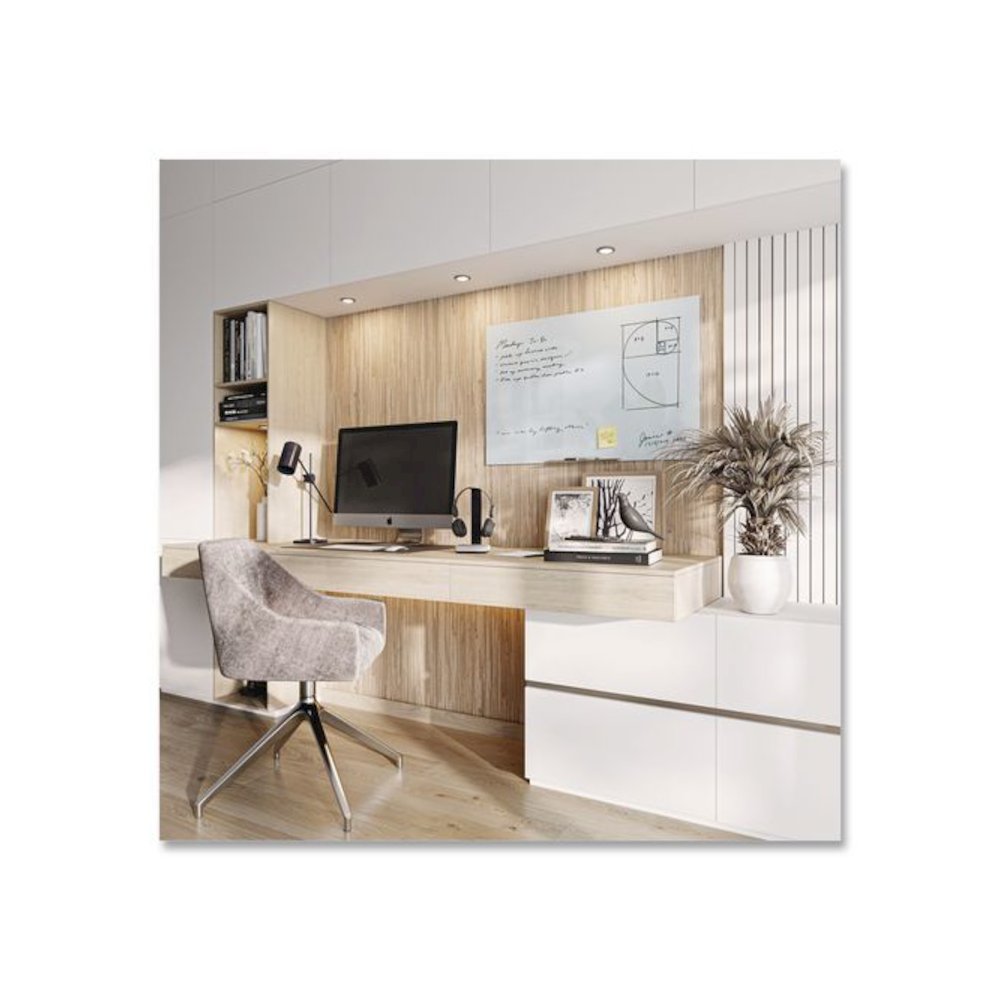 Floating Glass Dry Erase Board, 36" x 24" (Actual Size: 35" x 23"), White Surface. Picture 7