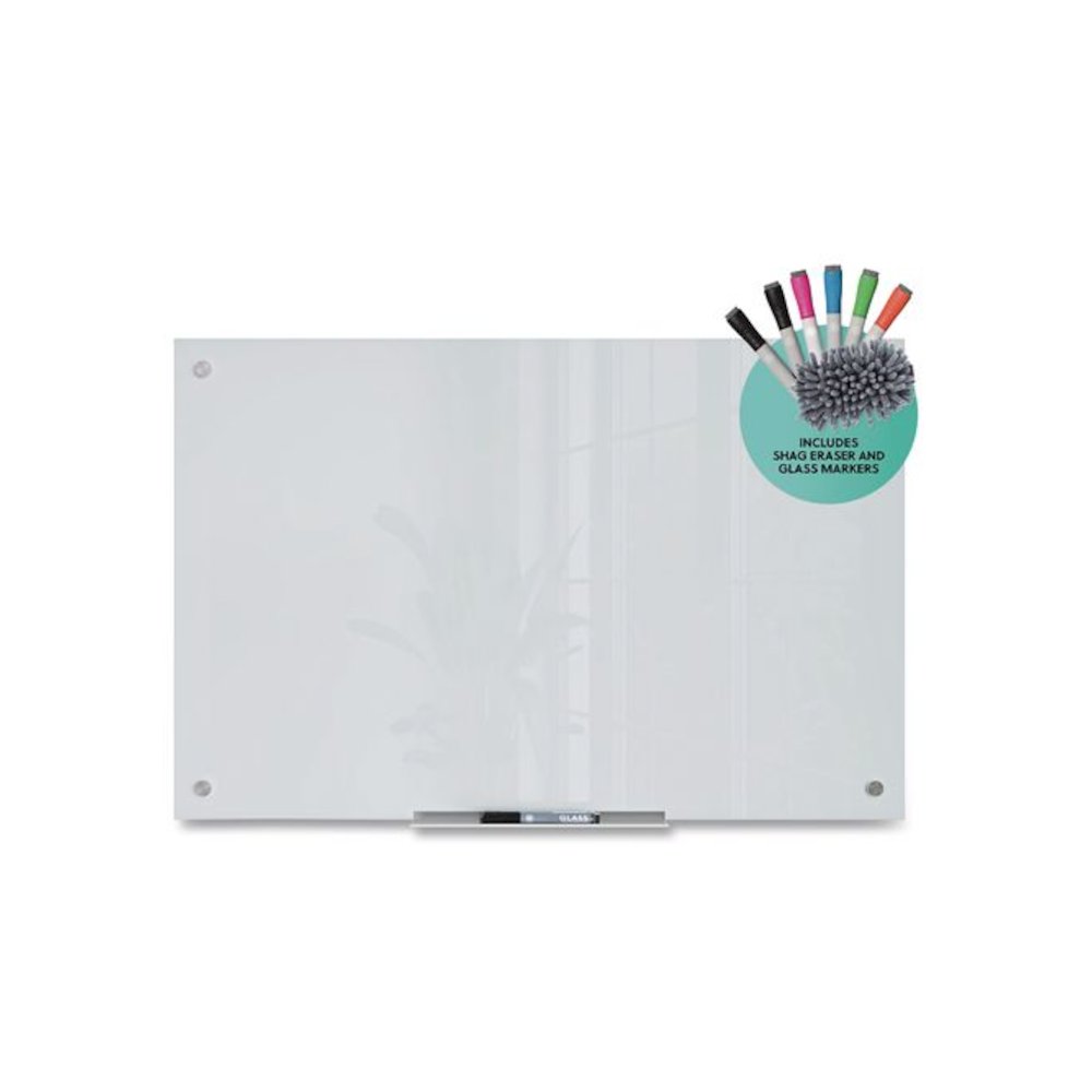 Magnetic Glass Dry Erase Board Value Pack, 36" x 24" (Actual Size: 35" x 23"), Frosted White Surface. Picture 2