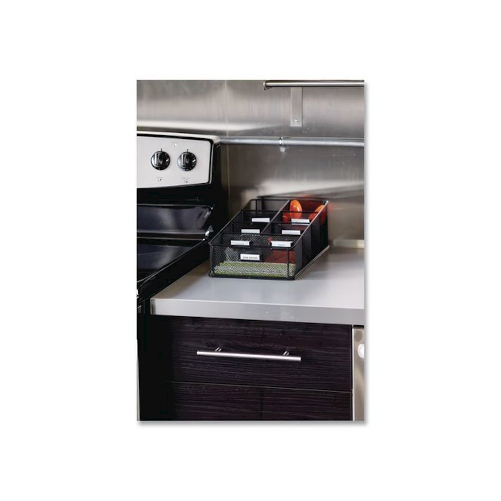Onyx Breakroom Organizers, 7 Compartments, 16 x 8.5 x 5.25, Steel Mesh, Black. Picture 3