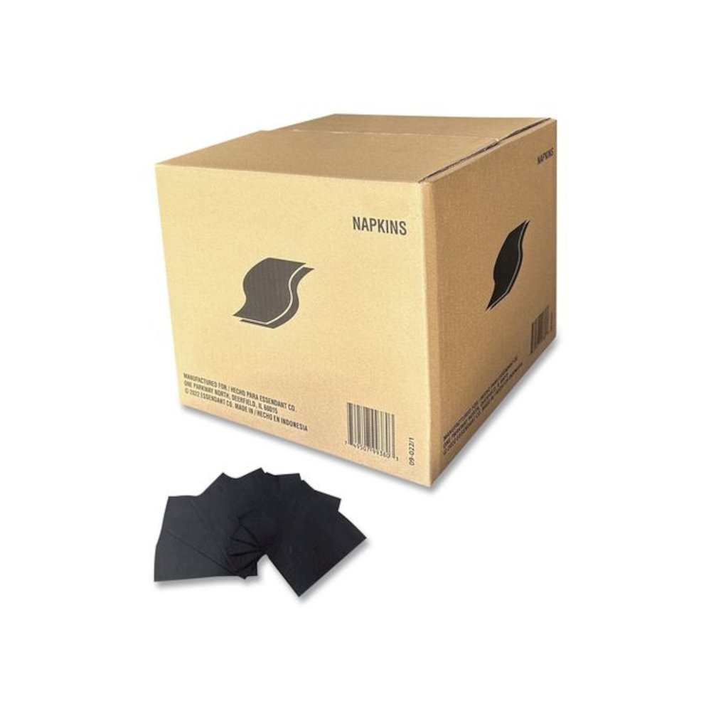 Cocktail Napkins, 2-Ply, 9 x 9, Black, 2,000/Carton. Picture 1
