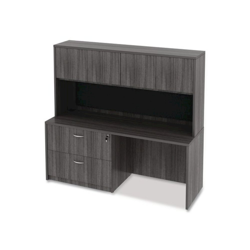 Alera Valencia Series Lateral File, 2 Legal/Letter-Size File Drawers, Gray, 34" x 22.75" x 29.5". Picture 11