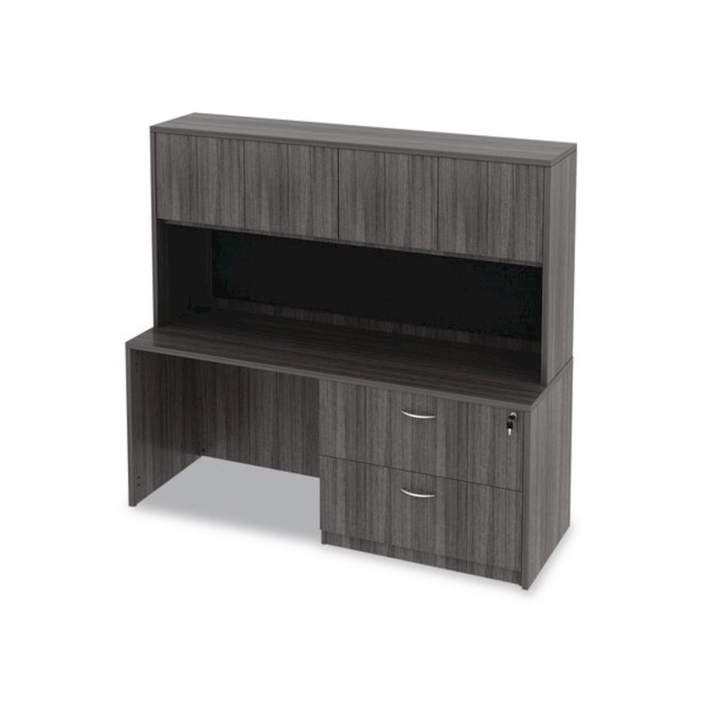 Alera Valencia Series Lateral File, 2 Legal/Letter-Size File Drawers, Gray, 34" x 22.75" x 29.5". Picture 3