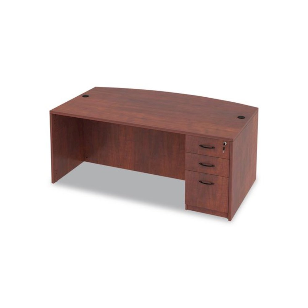 Alera Valencia Series Full Pedestal File, Left/Right, 3-Drawers: Box/Box/File, Legal/Letter, Cherry, 15.63" x 20.5" x 28.5". Picture 3