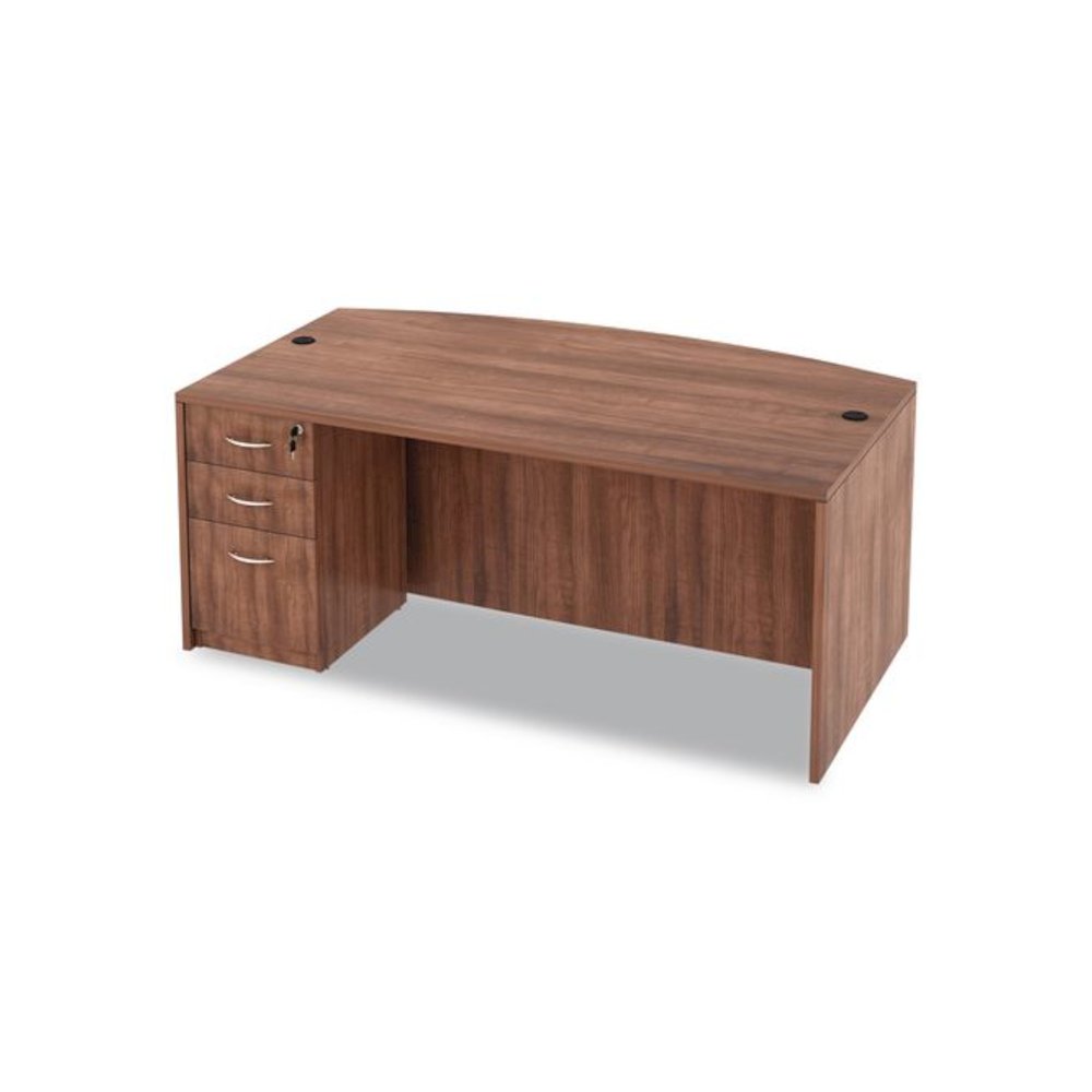 Alera Valencia Series Full Pedestal File, Left/Right, 3-Drawer: Box/Box/File, Legal/Letter, Modern Walnut,15.63 x 20.5 x 28.5. Picture 9