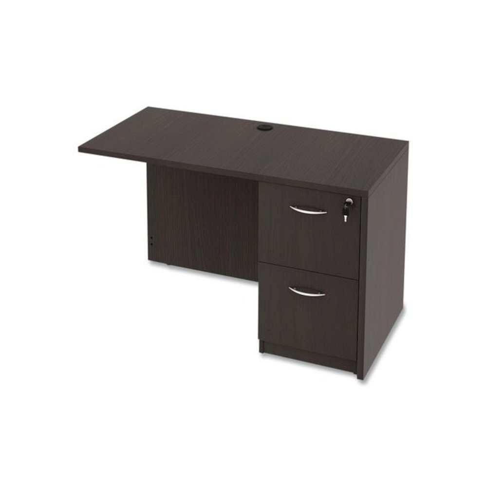 Alera Valencia Series Full Pedestal File, Left or Right, 2 Legal/Letter-Size File Drawers, Espresso, 15.63" x 20.5" x 28.5". Picture 3
