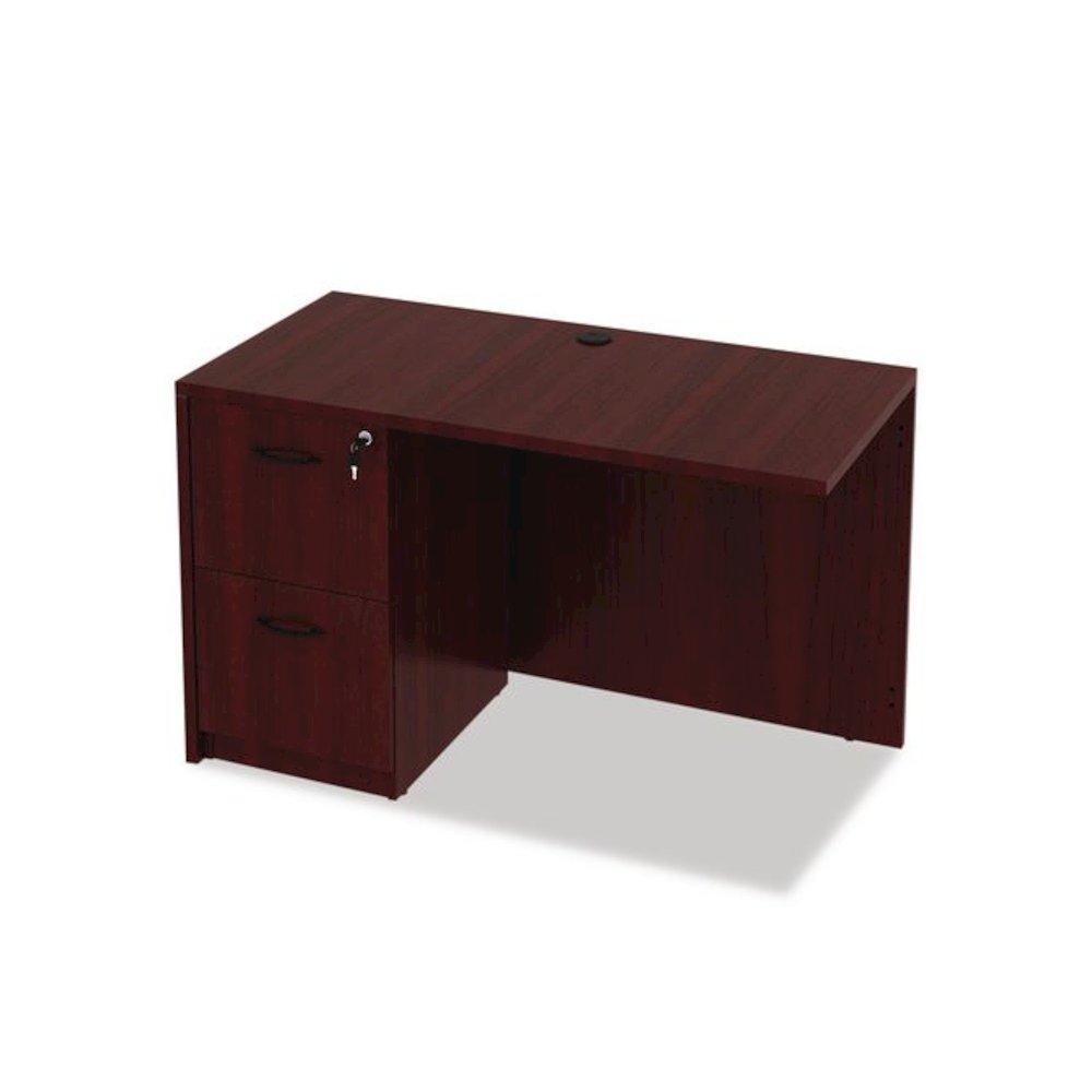 Alera Valencia Series Full Pedestal File, Left or Right, 2 Legal/Letter-Size File Drawers, Mahogany, 15.63" x 20.5" x 28.5". Picture 11