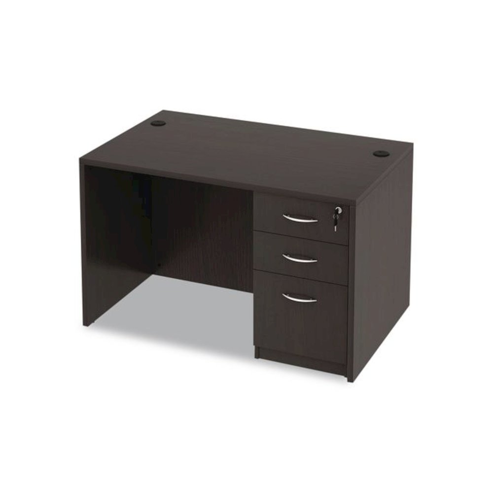 Alera Valencia Series Straight Front Desk Shell, 47.25" x 29.5" x 29.63", Espresso. Picture 10