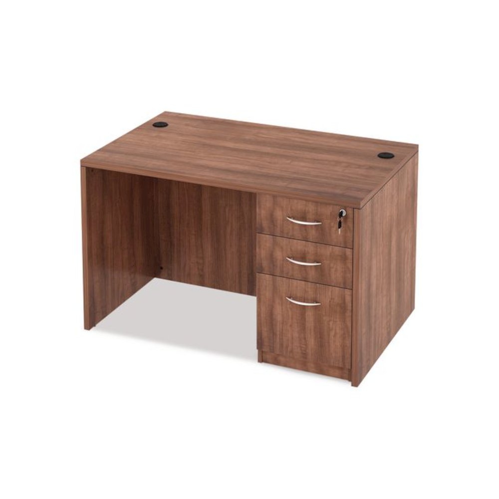 Alera Valencia Series Straight Front Desk Shell, 47.25" x 29.5" x 29.63", Modern Walnut. Picture 10