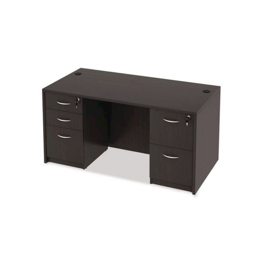 Alera Valencia Series Straight Front Desk Shell, 59.13" x 29.5" x 29.63", Espresso. Picture 10