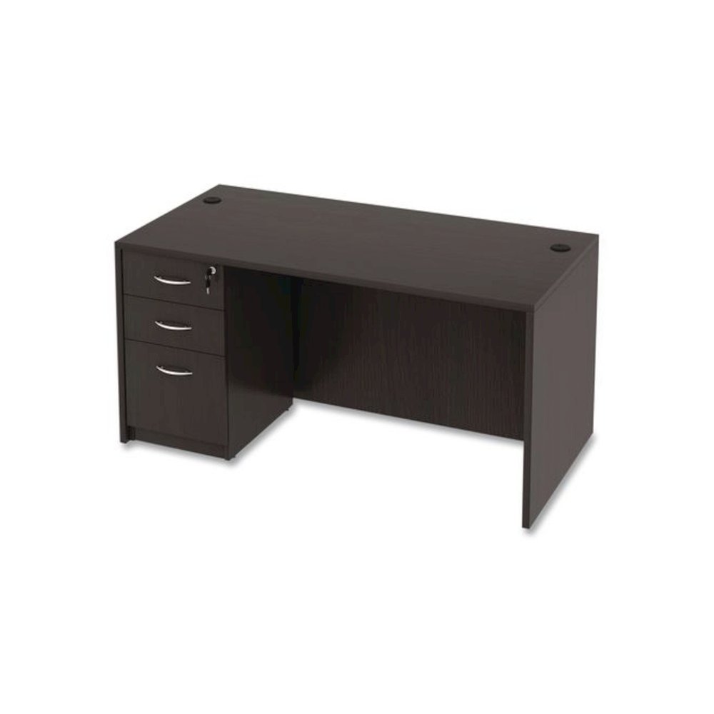 Alera Valencia Series Straight Front Desk Shell, 59.13" x 29.5" x 29.63", Espresso. Picture 11