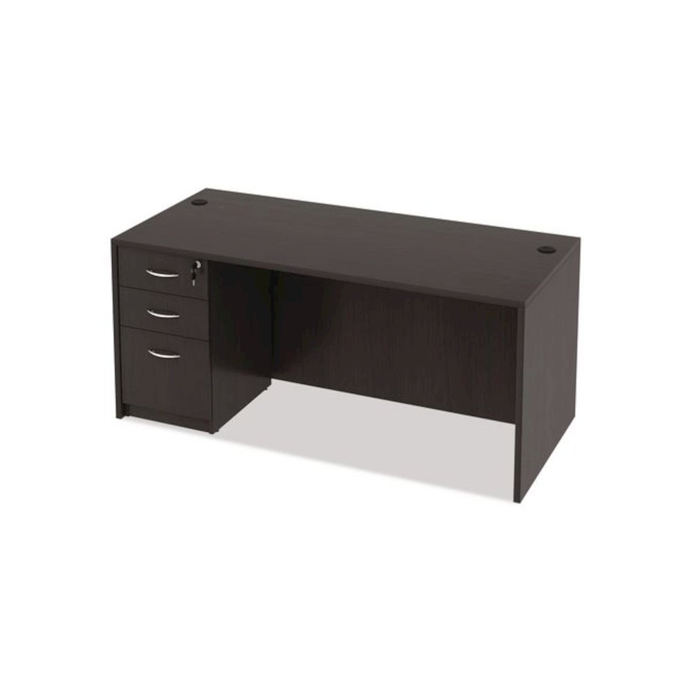 Alera Valencia Series Straight Front Desk Shell, 65" x 29.5" x 29.63", Espresso. Picture 11