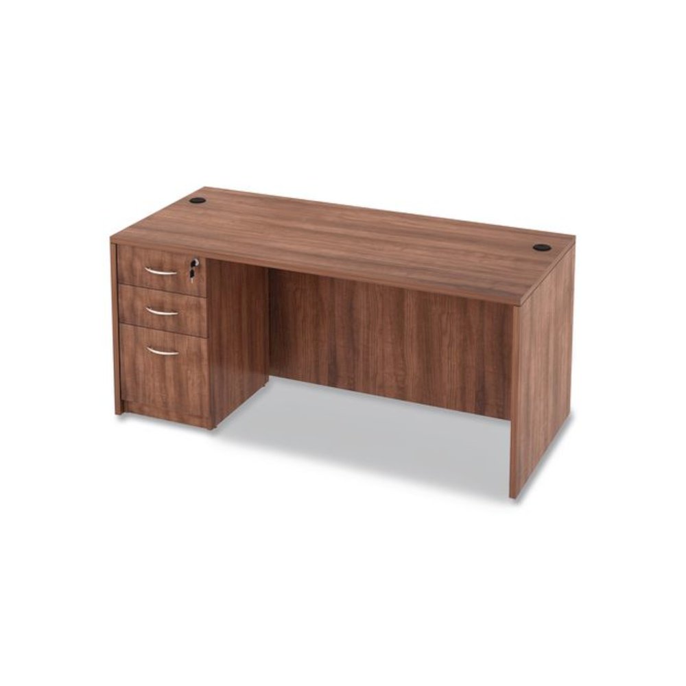 Alera Valencia Series Straight Front Desk Shell, 65" x 29.5" x 29.63", Modern Walnut. Picture 10
