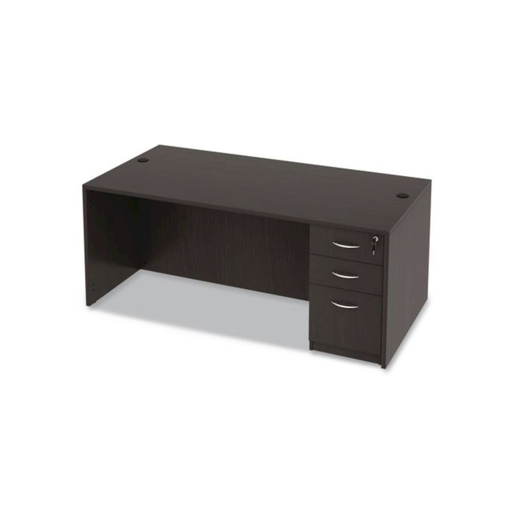 Alera Valencia Series Straight Front Desk Shell, 71" x 35.5" x 29.63", Espresso. Picture 3