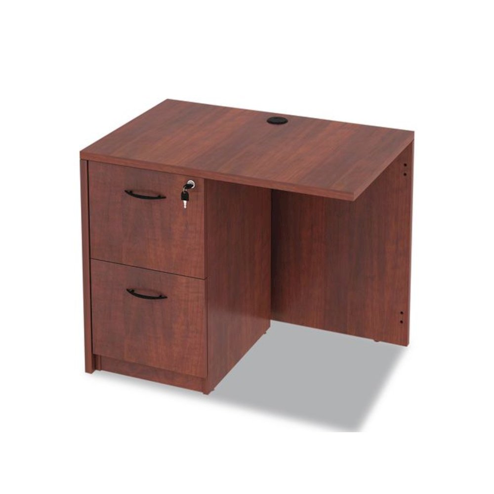 Alera Valencia Series Reversible Return/Bridge Shell, 35w x 23.63d x 29.5h, Medium Cherry. Picture 9