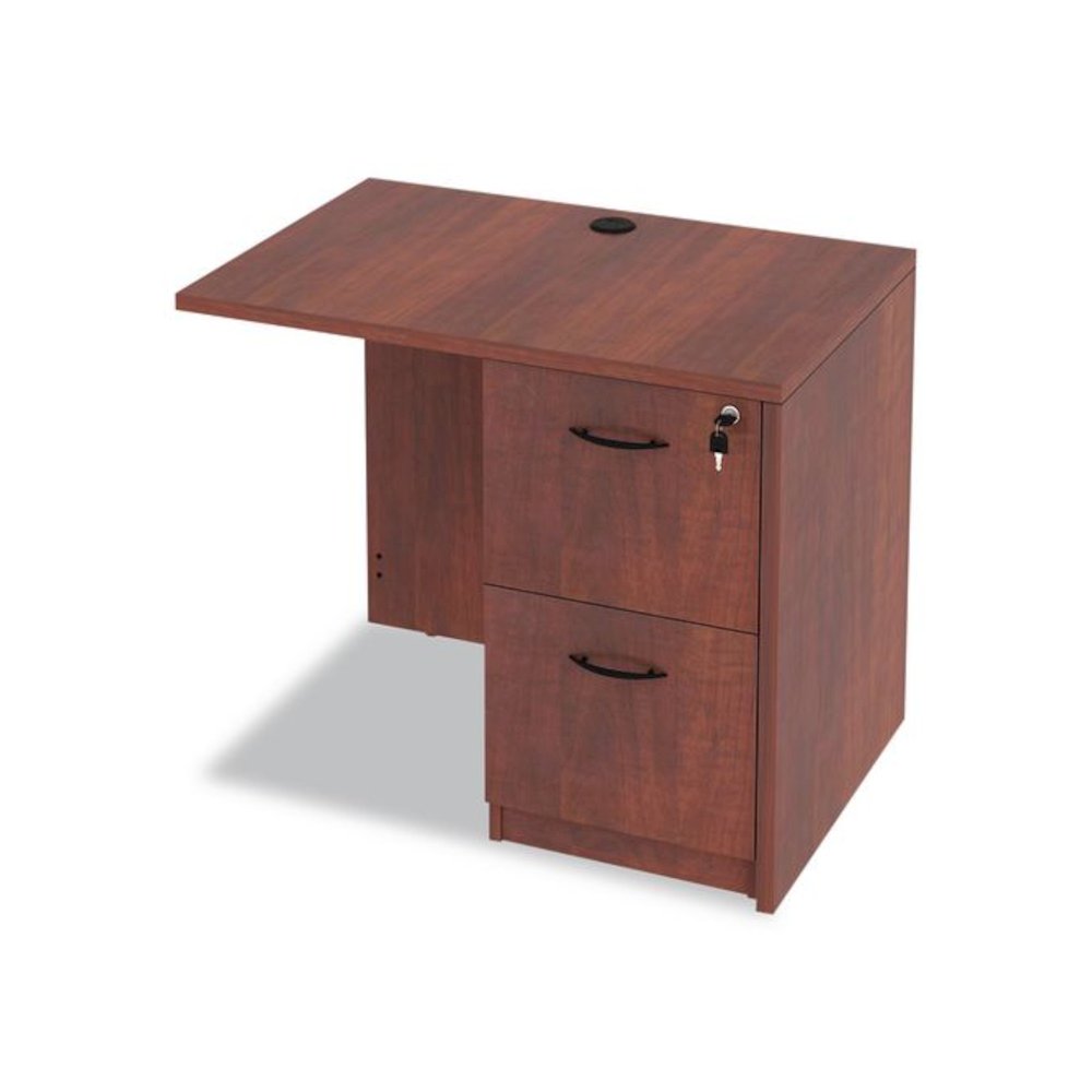 Alera Valencia Series Reversible Return/Bridge Shell, 35w x 23.63d x 29.5h, Medium Cherry. Picture 10