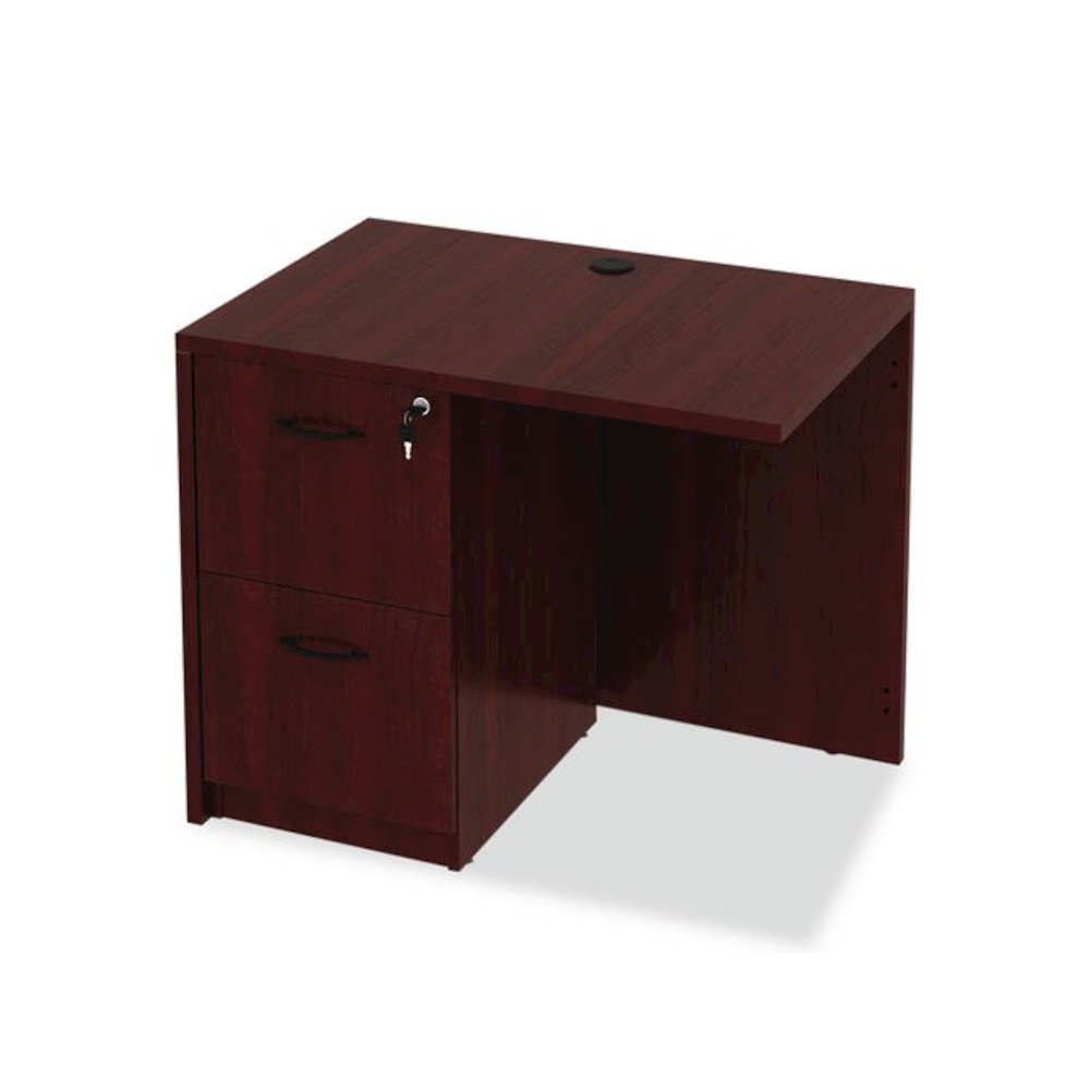 Alera Valencia Series Reversible Return/Bridge Shell, 35w x 23.63d x 29.5h, Mahogany. Picture 9
