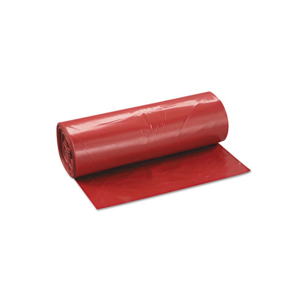 Low-Density Commercial Can Liners, Infectious Waste Biohazard, 45 gal, 1.3 mil, 40" x 46", Red, Interleaved, 20/RL, 5 RL/CT. Picture 4