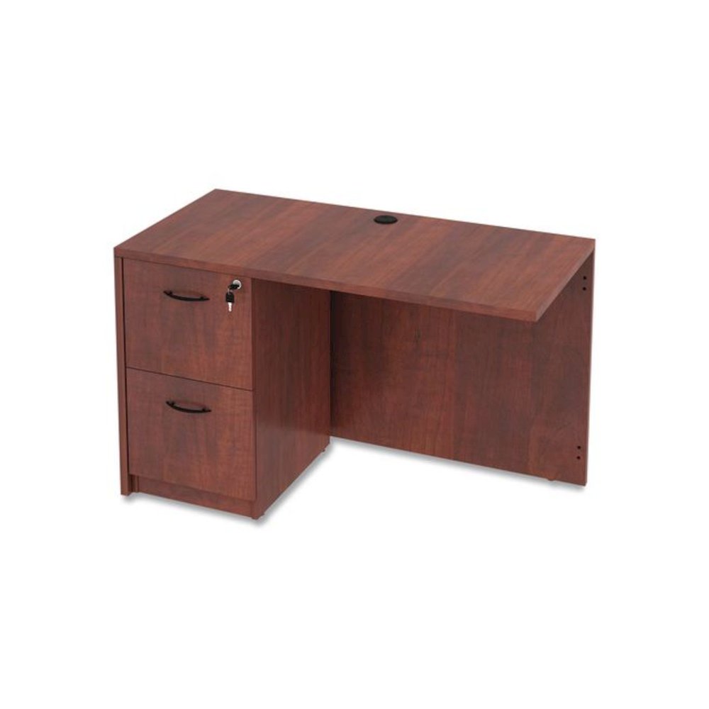 Alera Valencia Series Reversible Return/Bridge Shell, 47.25w x 23.63d x 29.5h, Medium Cherry. Picture 9