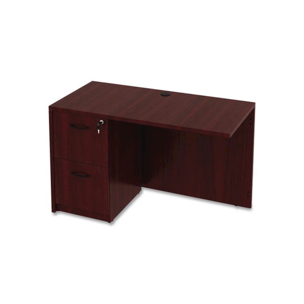 Alera Valencia Series Reversible Return/Bridge Shell, 47.25w x 23.63d x 29.5h, Mahogany. Picture 9