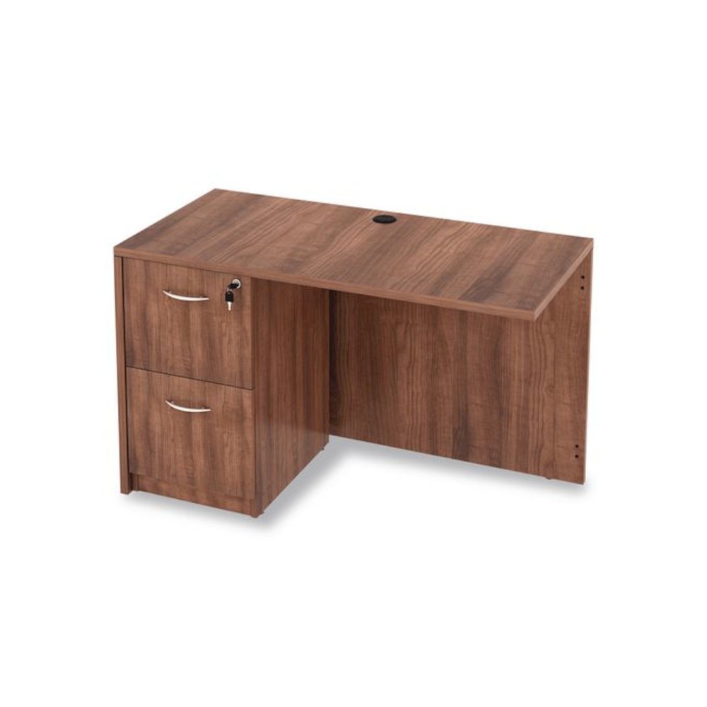 Alera Valencia Series Reversible Return/Bridge Shell, 47.25w x 23.63d x 29.5h, Modern Walnut. Picture 9