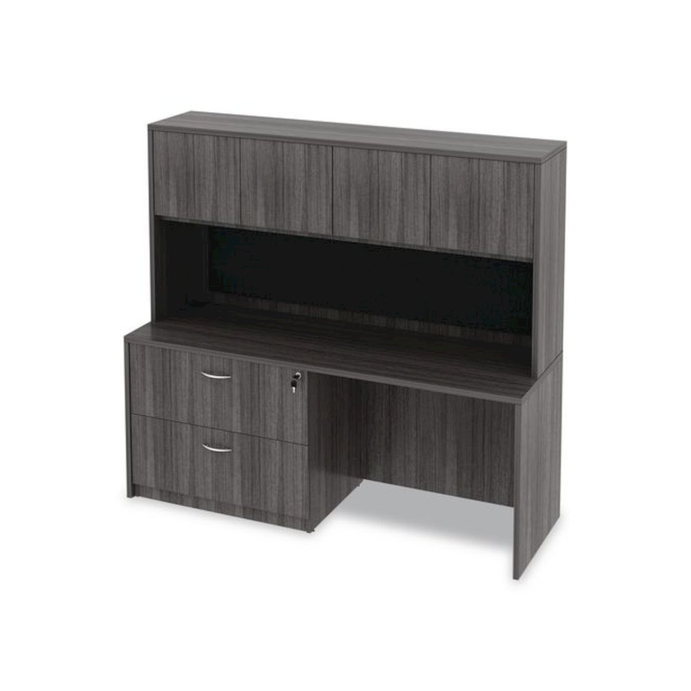 Alera Valencia Series Credenza Shell, 70.88w x 23.63d x 29.5h, Gray. Picture 11