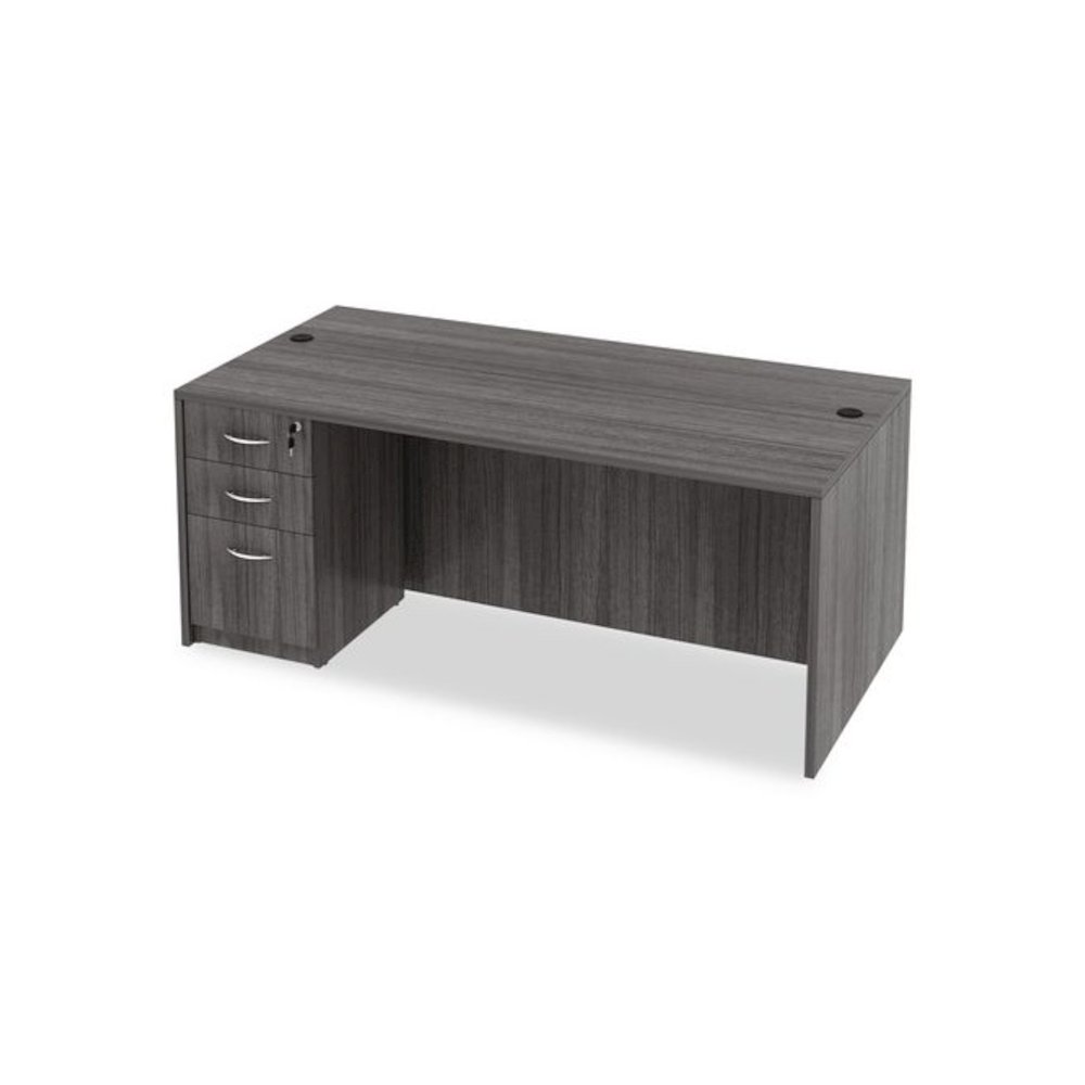 Alera Valencia Series Full Pedestal File, Left/Right, 3-Drawers: Box/Box/File, Legal/Letter, Gray, 15.63" x 20.5" x 28.5". Picture 11