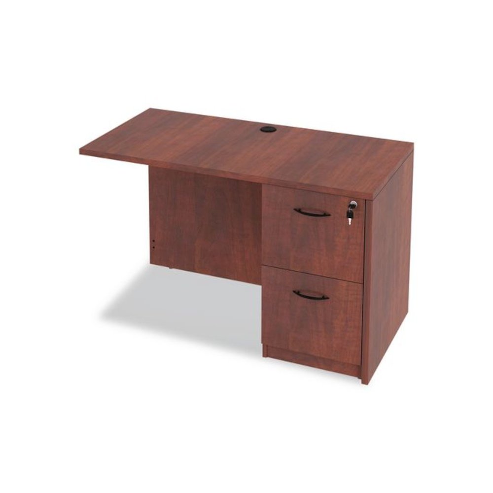 Alera Valencia Series Full Pedestal File, Left/Right, 2 Legal/Letter-Size File Drawers, Medium Cherry, 15.63" x 20.5" x 28.5". Picture 3
