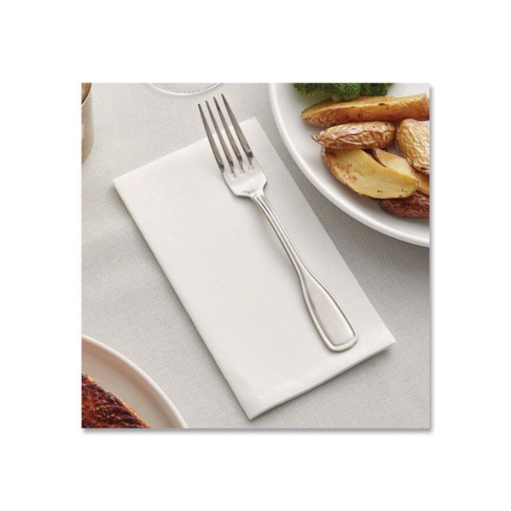 Dinner Napkins, 2-Ply, 15 x 17, White, 300/Carton. Picture 4