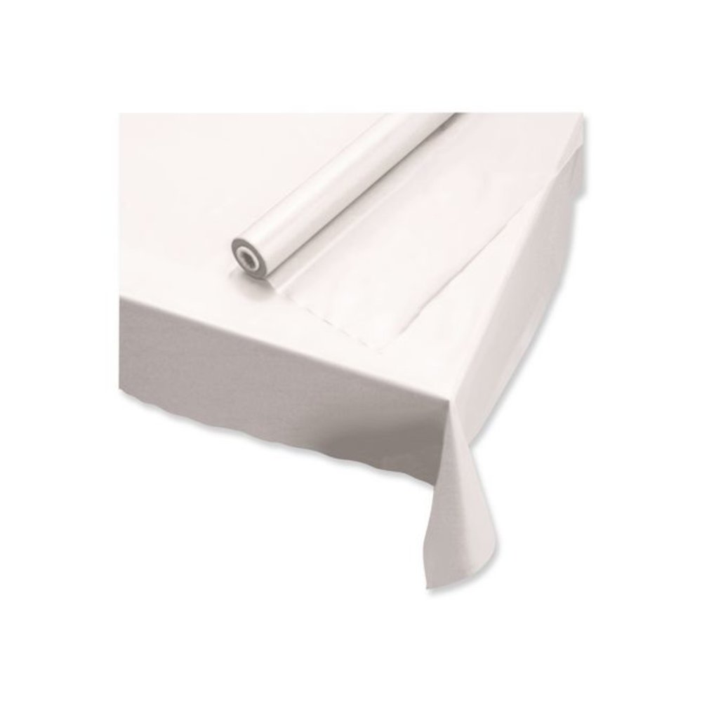 Plastic Roll Tablecover, 40" x 100 ft, White. Picture 2