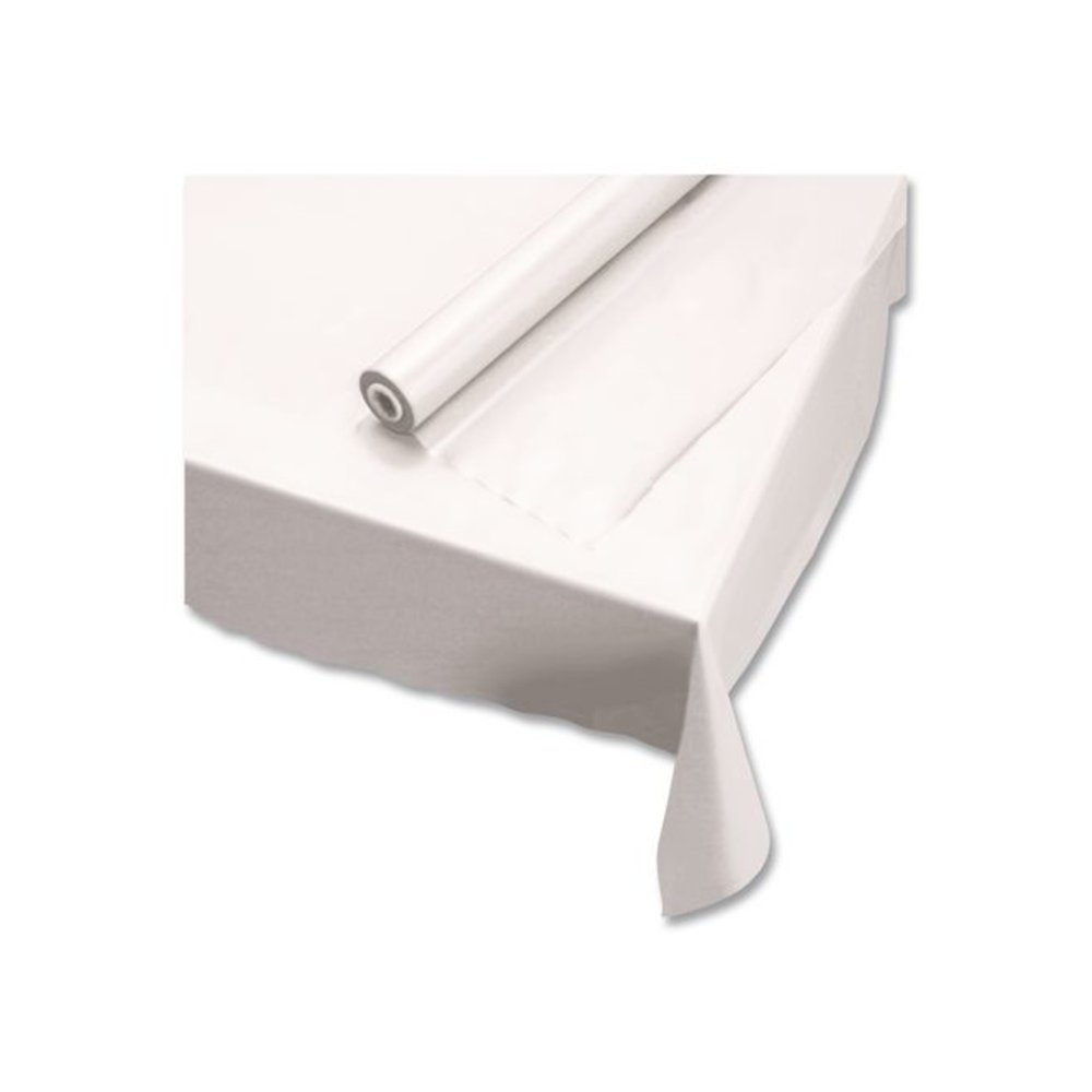 Plastic Roll Tablecover, 40" x 300 ft, White. Picture 2