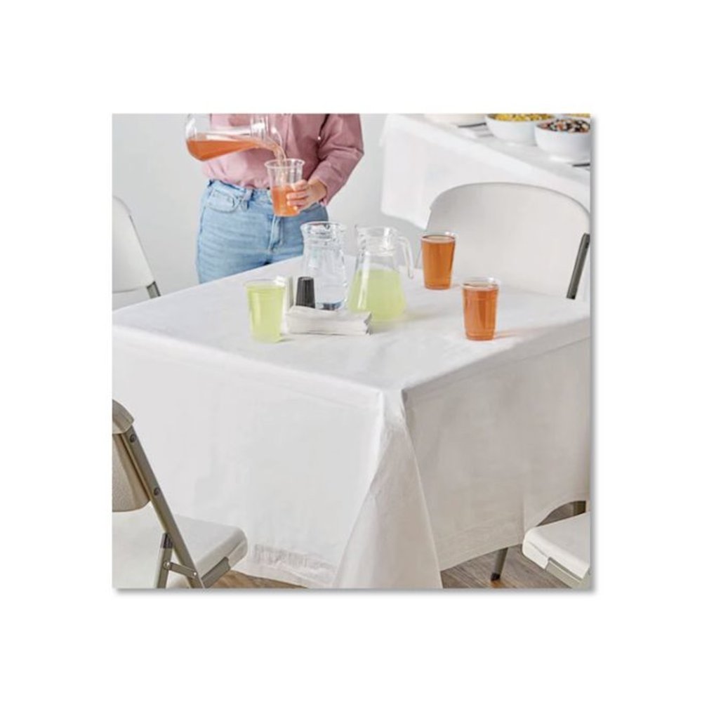 Tissue/Poly Tablecovers, 72" x 72", White, 25/Carton. Picture 2