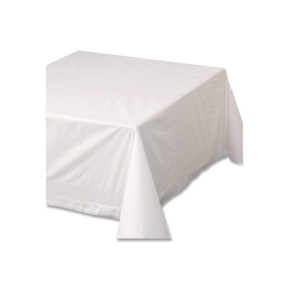 Tissue/Poly Tablecovers, 72" x 72", White, 25/Carton. Picture 1