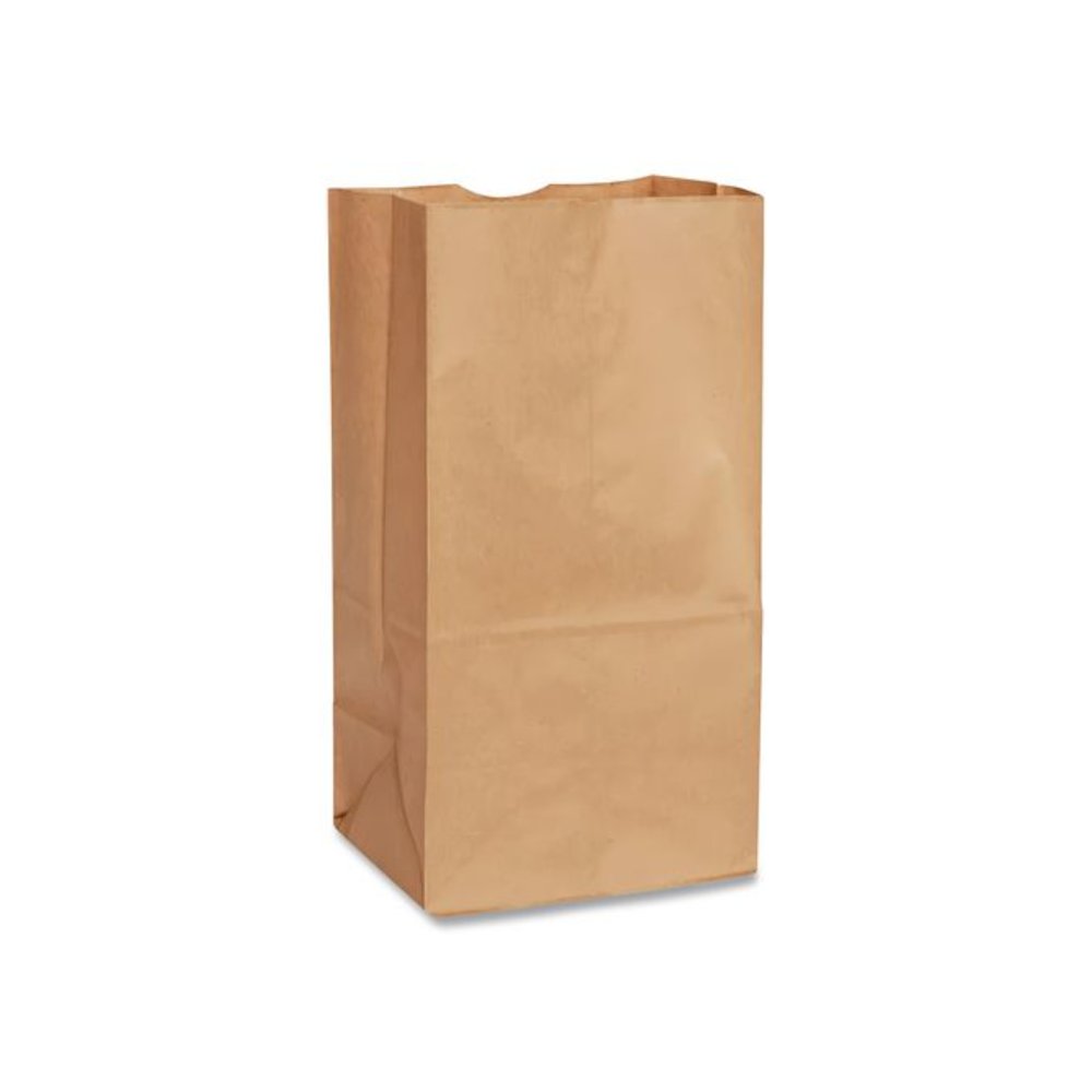 Grocery Paper Bags, 10# Size, Extra-Heavy-Duty, 60# Basis Weight, 7" x 4.38" x 13.75", Kraft, 500/Bundle. Picture 2