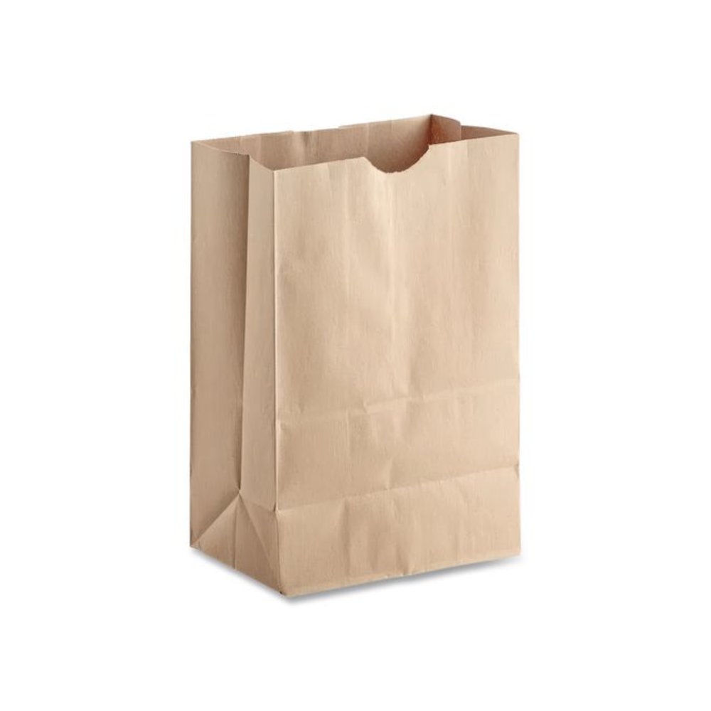 Grocery Paper Bags, 1/6 BBL Size, 57# Basis Weight, 12" x 7" x 17", Kraft, 500/Bundle. Picture 2