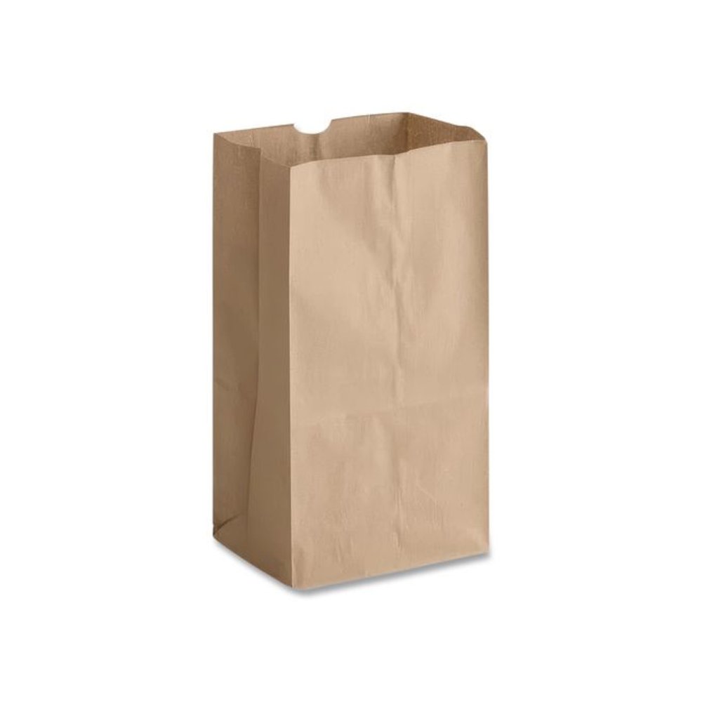Grocery Paper Bags, 25# Size, Heavy-Duty, 50# Basis Weight, 8.25" x 5.38" x 18", Kraft, 500/Bundle. Picture 2
