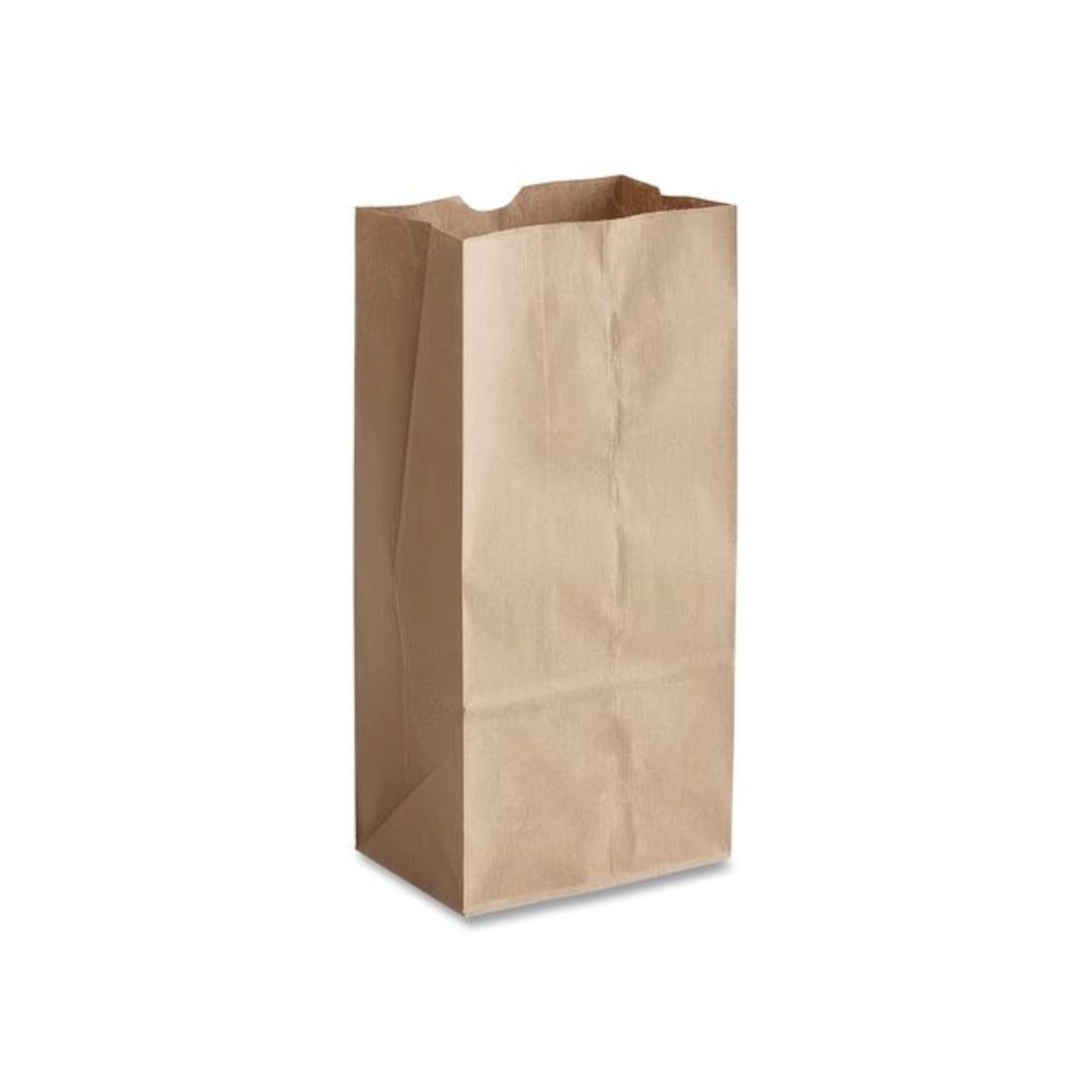 Grocery Paper Bags, 10# Size, Heavy-Duty, 50# Basis Weight, 7" x 4.38" x 13.75", Kraft, 500/Bundle. Picture 2