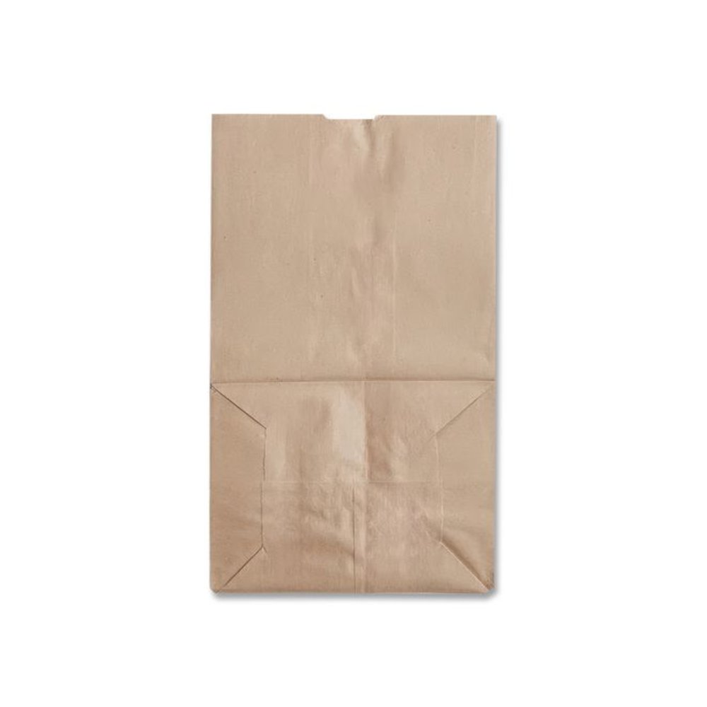 Grocery Paper Bags, 20# Squat Size, 40# Basis Weight, 8.13" x 5.88" x 12.5", Kraft, 500/Bundle. Picture 3