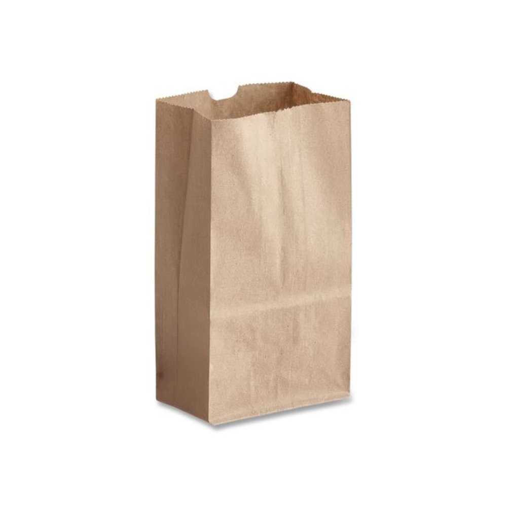 Grocery Paper Bags, 1# Size, 30# Basis Weight, 3.5" x 2.25" x 6.63", Kraft, 500/Bundle. Picture 2