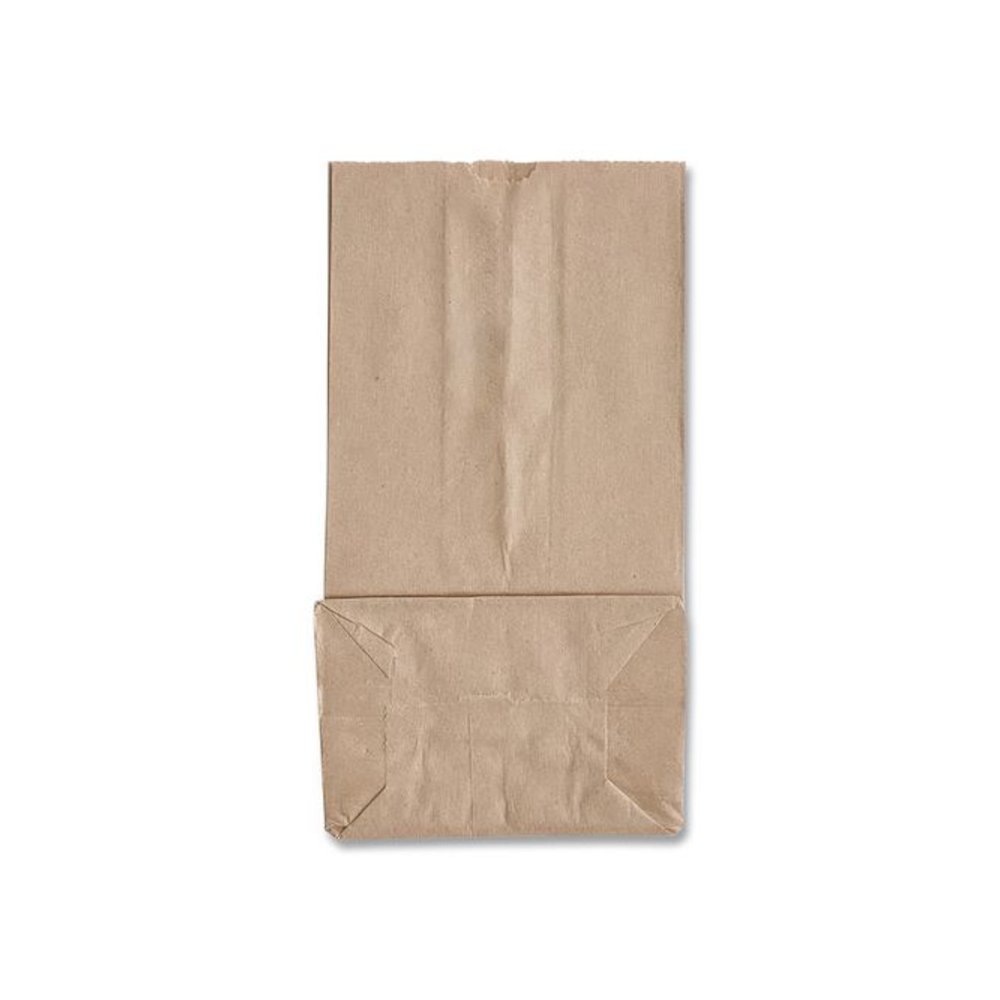 Grocery Paper Bags, 1# Size, 30# Basis Weight, 3.5" x 2.25" x 6.63", Kraft, 500/Bundle. Picture 3