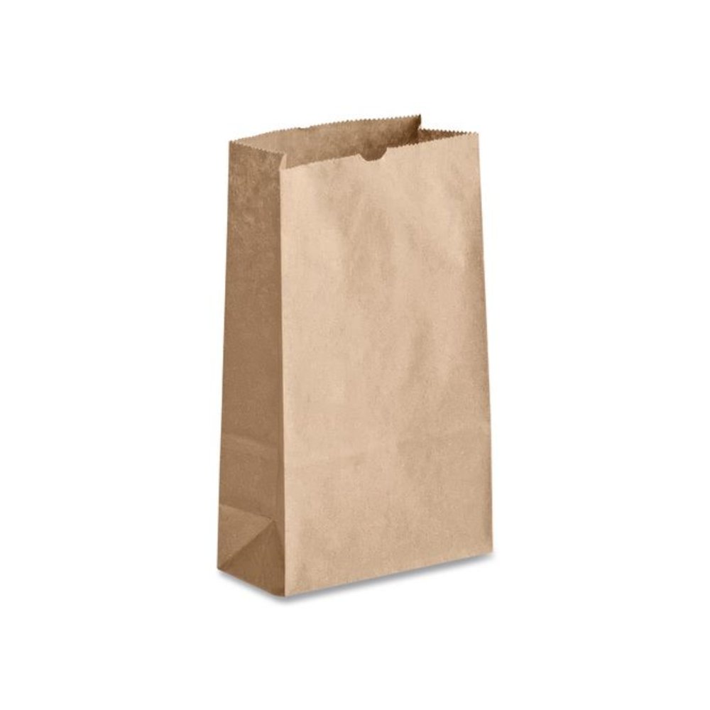 Grocery Paper Bags, 2# Size, 30# Basis Weight, 4.13" x 2.63" x 7.88", Kraft, 500/Bundle. Picture 2