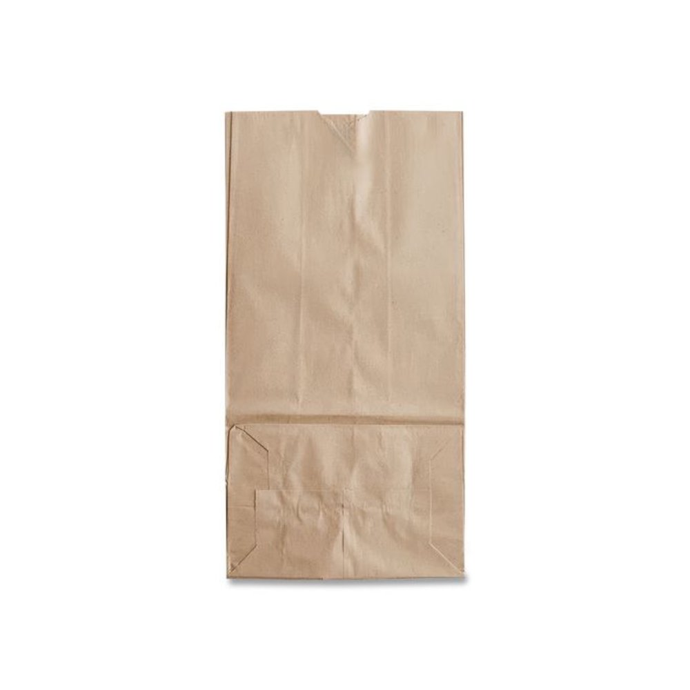 Grocery Paper Bags, 20# Size, 40# Basis Weight, 8.25" x 5.25" x 16.13", Kraft, 500/Bundle. Picture 3