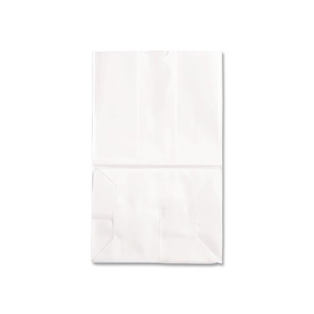 Grocery Paper Bags, 20# Squat Size, 40# Basis Weight, 8.13" x 5.88" x 12.5", White, 500/Bundle. Picture 3