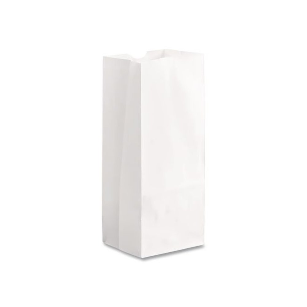 Grocery Paper Bags, 4# Size, 30# Basis Weight, 5" x 3.13" x 9.88", White, 500/Bundle. Picture 2