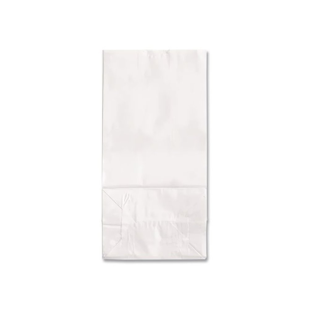 Grocery Paper Bags, 4# Size, 30# Basis Weight, 5" x 3.13" x 9.88", White, 500/Bundle. Picture 3
