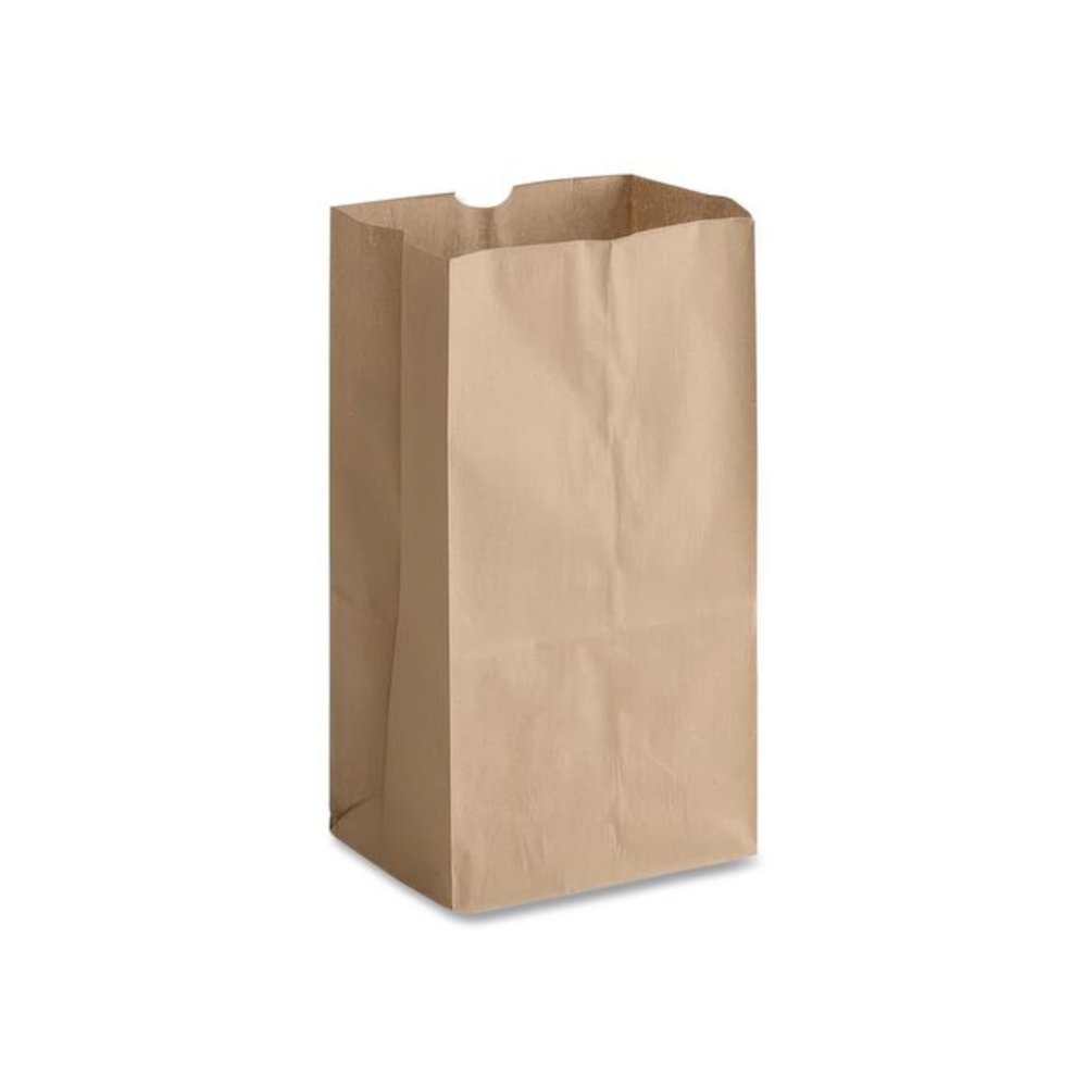 Grocery Paper Bags, 20# Squat Size, Extra-Heavy-Duty, 60# Basis Weight, 8.13" x 5.88" x 12.5", Kraft, 500/Bundle. Picture 2