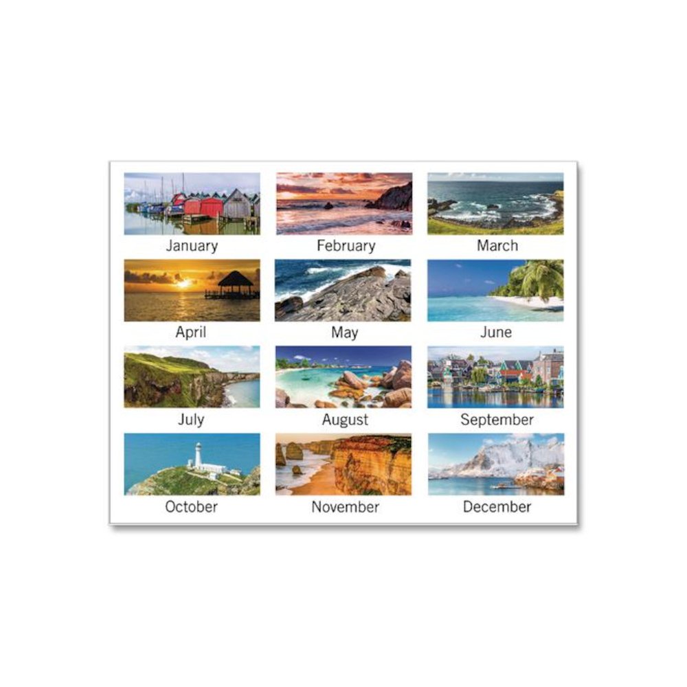 Seascape Panoramic Desk Pad, Seascape Panoramic Photography, 22 x 17, White Sheets, Clear Corners, 12-Month (Jan-Dec): 2026. Picture 3