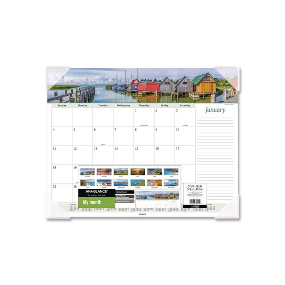 Seascape Panoramic Desk Pad, Seascape Panoramic Photography, 22 x 17, White Sheets, Clear Corners, 12-Month (Jan-Dec): 2026. Picture 7