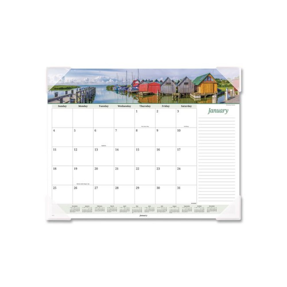Seascape Panoramic Desk Pad, Seascape Panoramic Photography, 22 x 17, White Sheets, Clear Corners, 12-Month (Jan-Dec): 2026. Picture 1