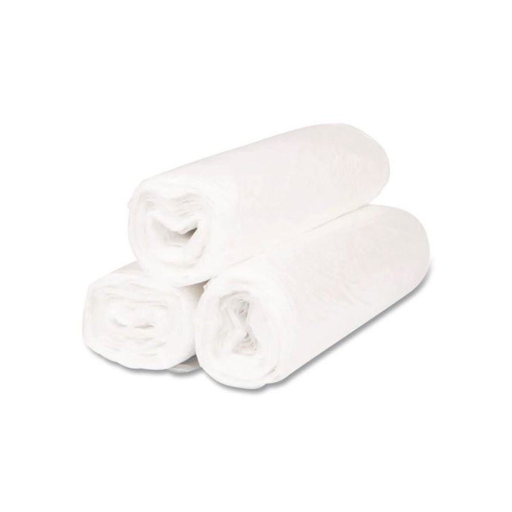 Low-Density Commercial Can Liners, 45 gal, 0.8 mil, 40" x 46", White, Interleaved Roll, 25 Bags/Roll, 4 Rolls/Carton. Picture 3